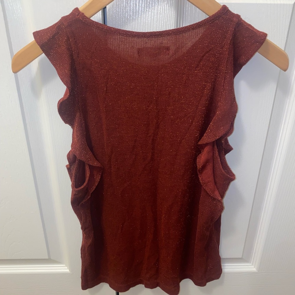 Madewell Rust Sparkle Ruffled Tank - Picture 3 of 5